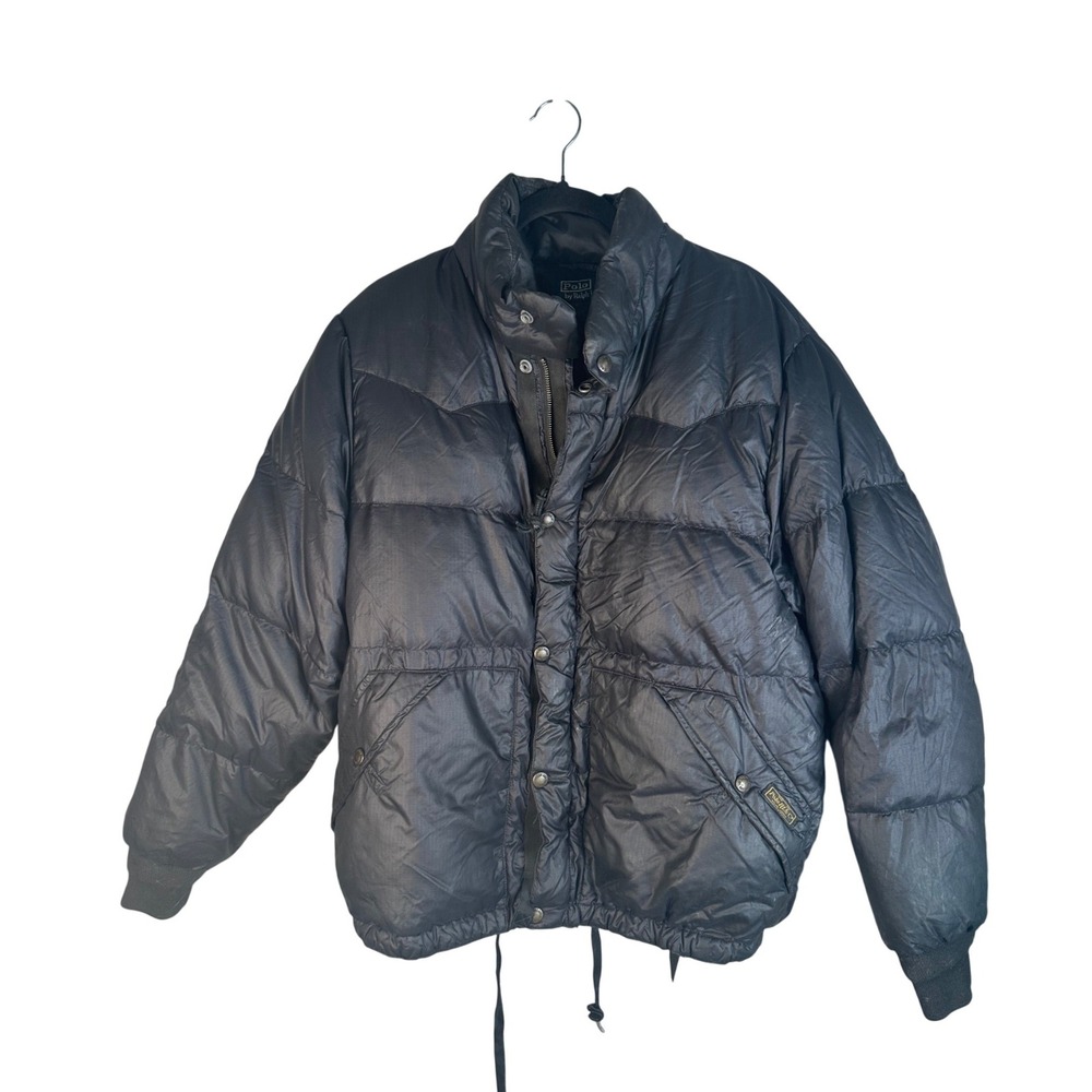 Polo Ralph Lauren Men's Black Ripstop Down Puffer Jacket Size Medium